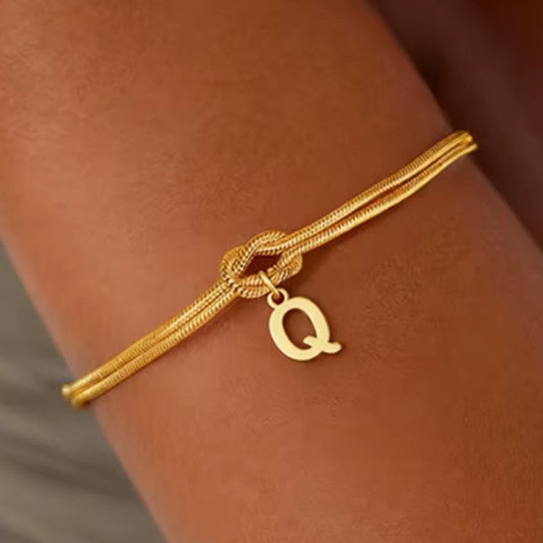 Βραχιόλι με αρχικό γράμμα και φιόγκο - γράμμα 