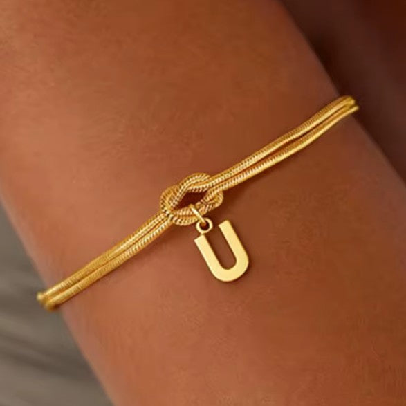 Βραχιόλι με αρχικό γράμμα και φιόγκο - γράμμα 