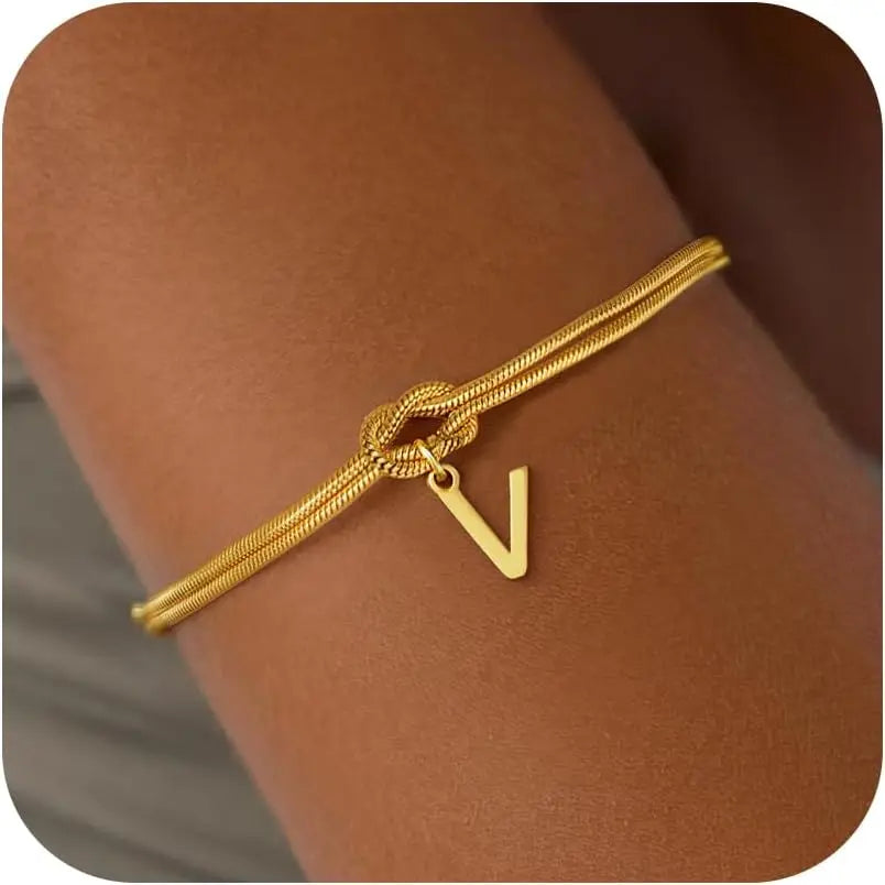 Βραχιόλι με αρχικό γράμμα και φιόγκο - γράμμα 