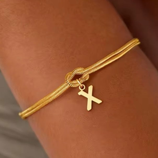 Βραχιόλι με αρχικό γράμμα και φιόγκο - γράμμα 