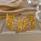 Bracelet manchette multi-soleils dorés