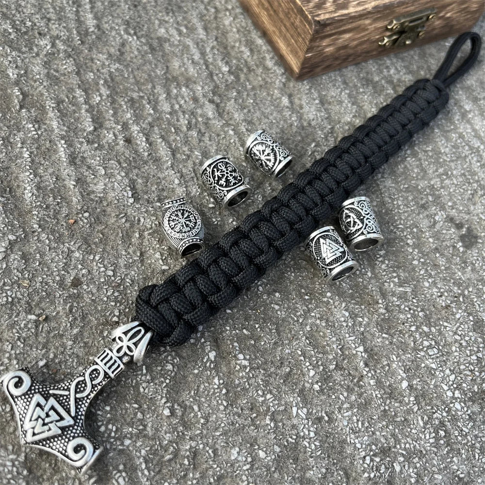 Βραχιόλι Mjolnir - Σφυρί Thor Hammer Viking μαύρο