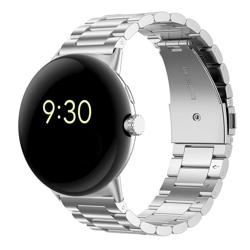 Βραχιόλι Ρολογιού από Σκληρυμένο Ατσάλι Smartwatch Google Pixel Watch 1 & 2 ασημί