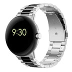Βραχιόλι Ρολογιού από Σκληρυμένο Ατσάλι Smartwatch Google Pixel Watch 1 & 2 ασημί μαύρο