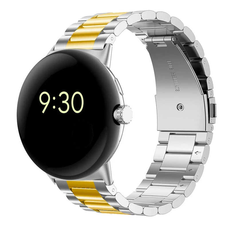 Βραχιόλι Ρολογιού από Σκληρυμένο Ατσάλι Smartwatch Google Pixel Watch 1 & 2 ασημί χρυσό