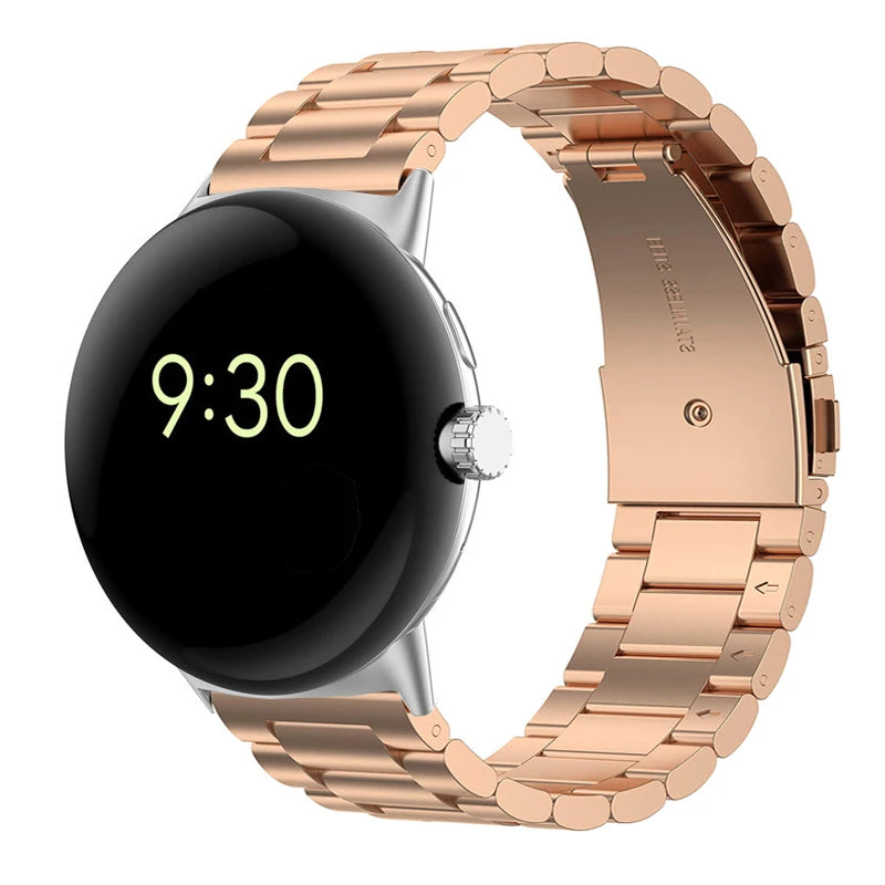 Βραχιόλι Ρολογιού από Σκληρυμένο Ατσάλι Smartwatch Google Pixel Watch 1 & 2 ροζ χρυσό