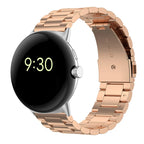 Βραχιόλι Ρολογιού από Σκληρυμένο Ατσάλι Smartwatch Google Pixel Watch 1 & 2 ροζ χρυσό