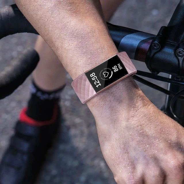 Βραχιόλι Ρολογιού Fitbit Charge 3 & Charge 4 ροζ χρυσό με γκλίτερ