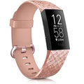 Βραχιόλι Ρολογιού Fitbit Charge 3 & Charge 4 ροζ χρυσό με γκλίτερ