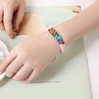 Βραχιόλι με 7 Τσάκρα από Ροζ Πέτρα