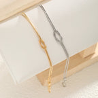 Βραχιόλι για Ζευγάρι με Δεμένο Κόμπο σε Χρυσό και Ασήμι (Σετ 2 Βραχιολιών)