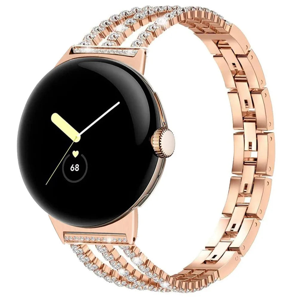Βραχιόλι για γυναίκες Google Pixel Watch 1, 2, 3, 4 41mm 45mm ροζ χρυσό