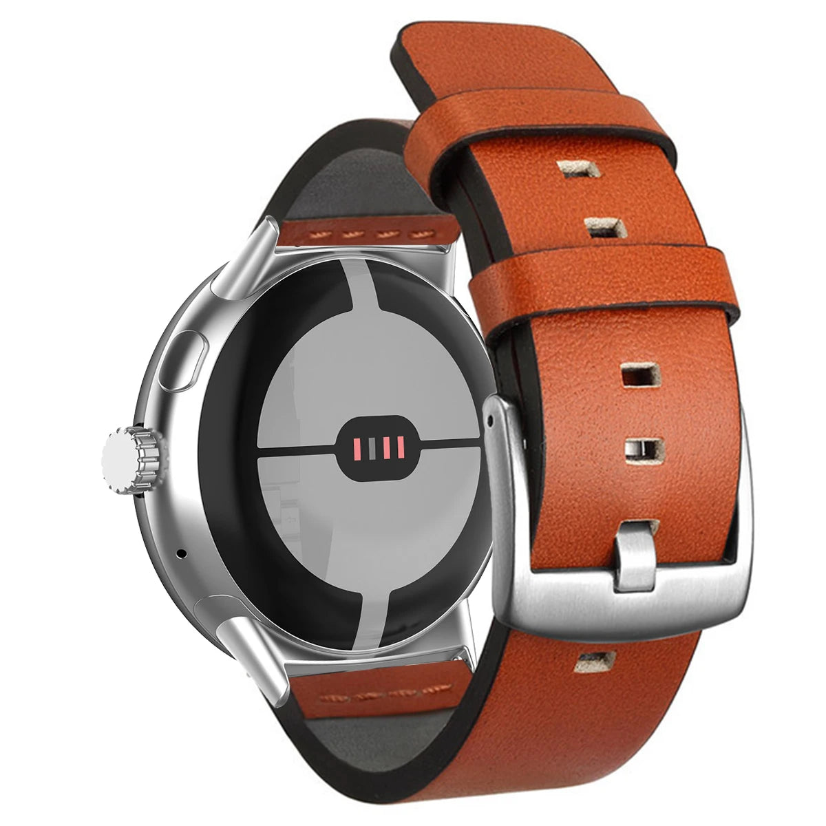 Λουράκι για Google Pixel Watch από πορτοκαλί δέρμα 1, 2, 3, 41mm 45mm
