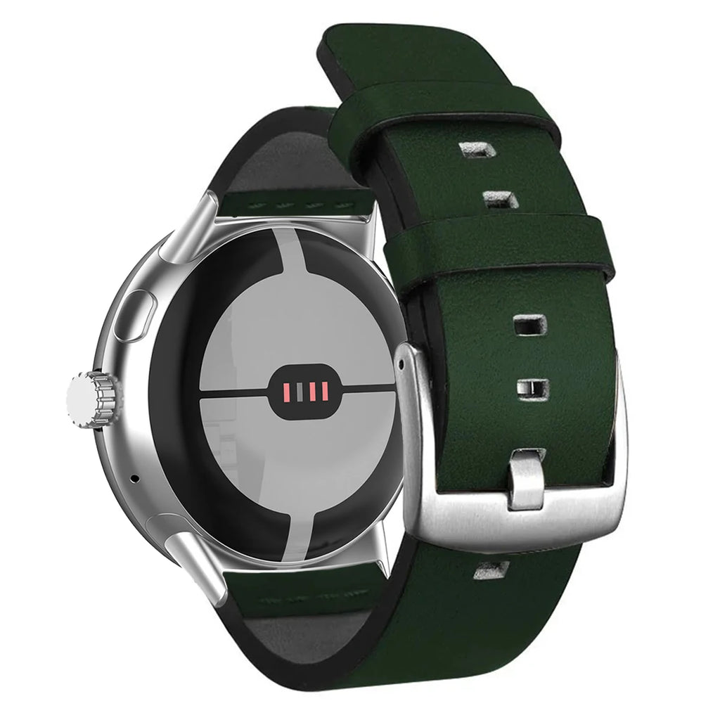 Λουράκι για Google Pixel Watch από καφέ δέρμα 1, 2, 3, 41mm 45mm πράσινο