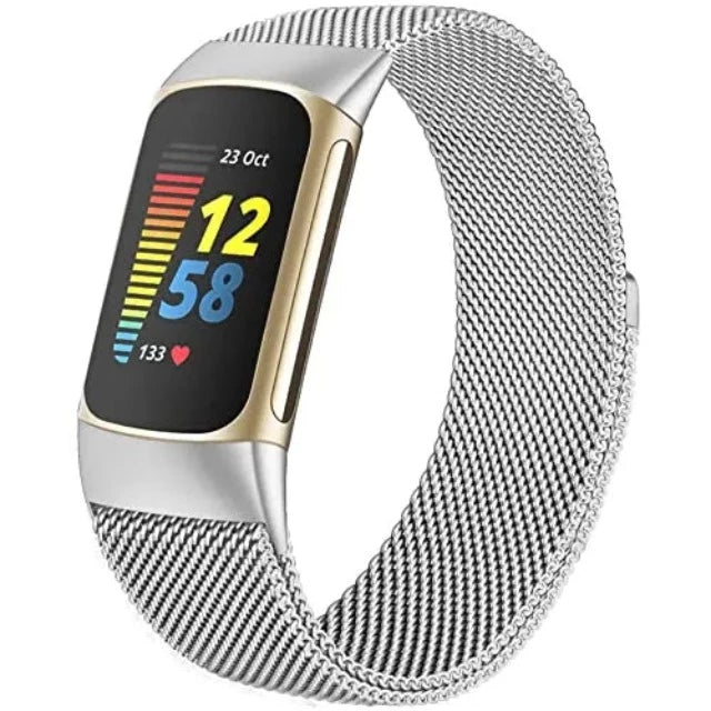 Βραχιόλι για Ρολόι Fitbit Charge 3 Charge 4 Charge 5 ασημί