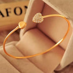 Ρετρό Βραχιόλι με Καρδιά και Κρύσταλλο 