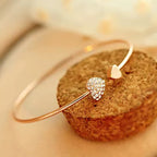 Ρετρό Βραχιόλι με Καρδιά και Κρύσταλλο 