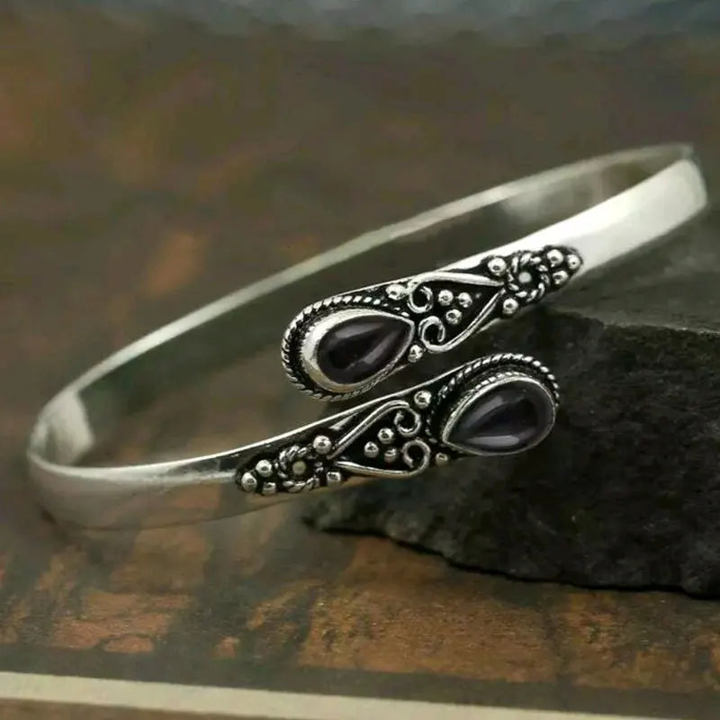 Βραχιόλι Ρετρό Gourmette Σταγόνα Νερού μαύρο