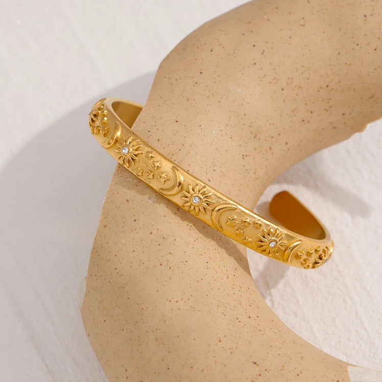 Βραχιόλι Ρετρό Φεγγάρια και Ήλιοι με Ζιρκόν