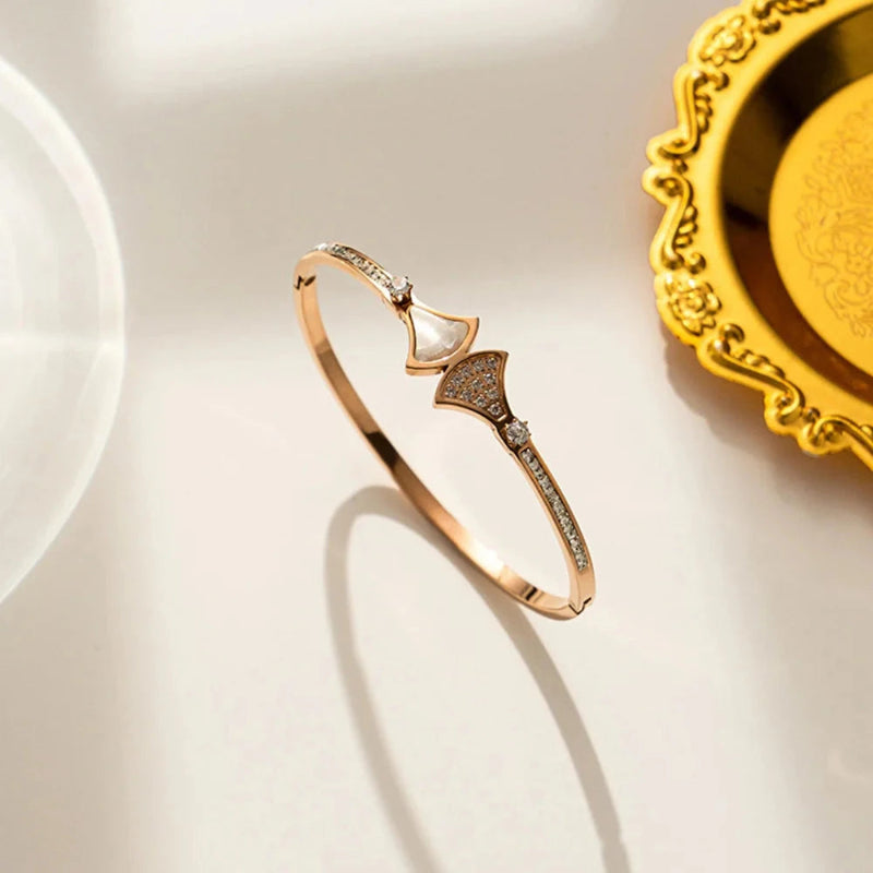 Βραχιόλι Εθνικό με Κοχύλι Κοχύλι Saint-Jacques ροζ χρυσό