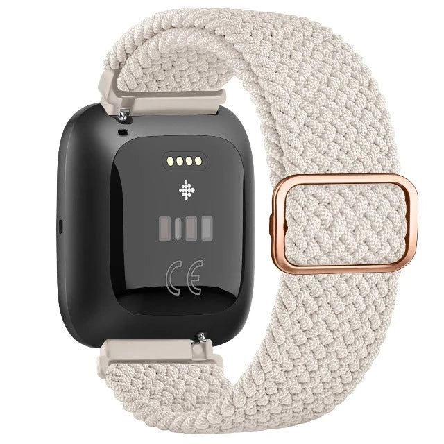 Λουράκι Super Ελαστικό για Ρολόι Fitbit Versa 1 Versa 2 Versa Lite κρεμ λευκό