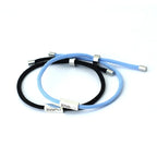 Πλεκτά Βραχιόλια Gourmette για Ζευγάρια "Love" μπλε και μαύρο