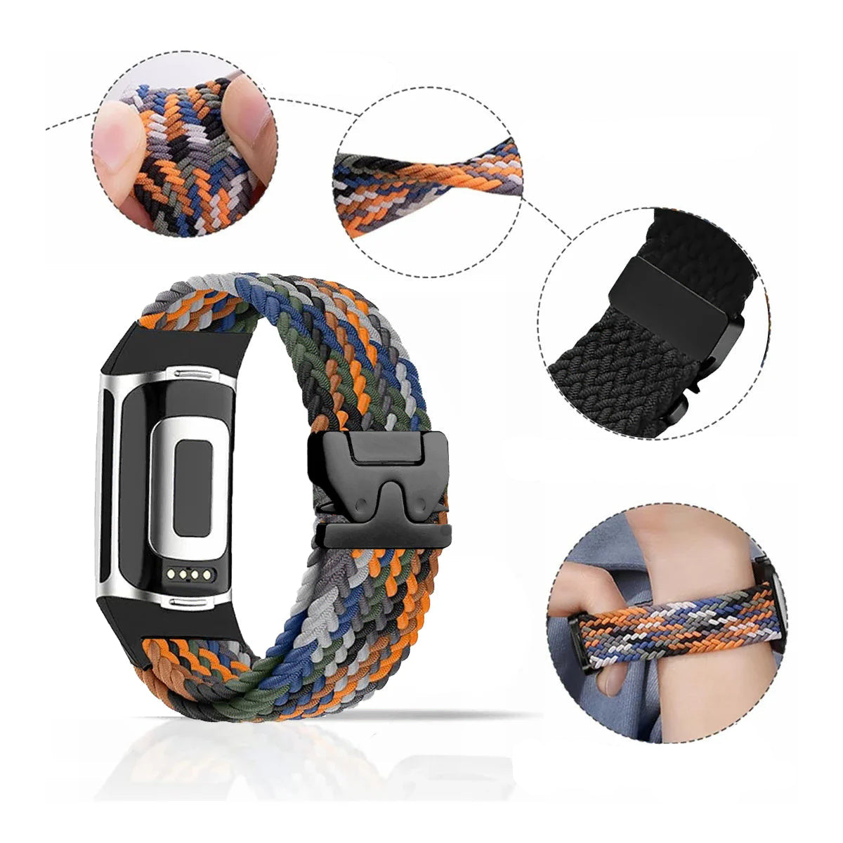 Πλεκτό βραχιόλι για το ρολόι Fitbit Charge 5, Charge 6