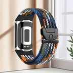 Πλεκτό βραχιόλι για το ρολόι Fitbit Charge 5, Charge 6 μαύρο πορτοκαλί μπλε