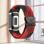 Πλεκτό βραχιόλι για το ρολόι Fitbit Charge 5, Charge 6 κόκκινο μαύρο