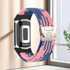 Πλεκτό βραχιόλι για το ρολόι Fitbit Charge 5, Charge 6 ροζ μπλε
