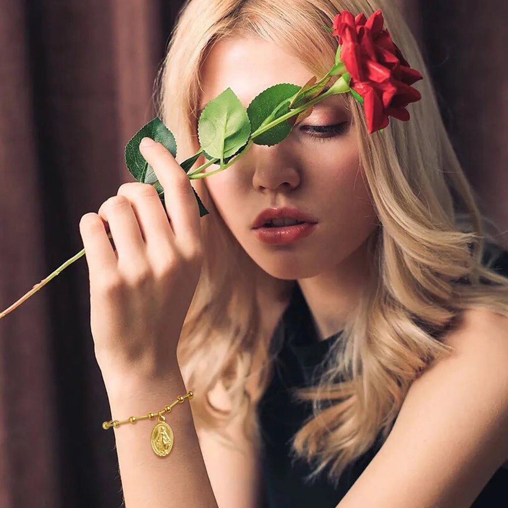 Βραχιόλι Παναγία Μαργαρίτα Χριστιανικό χρυσό