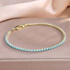 Σετ 3 βραχιολιών με τετράφυλλα τριφύλλια από μπλε ζιρκόνιο