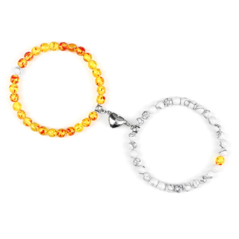 Μαγνητικά Βραχιόλια για Ζευγάρια με Χάντρες 