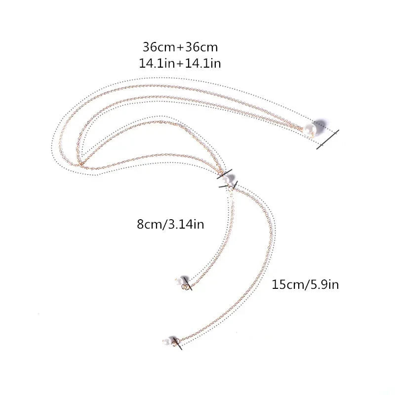 Αλυσίδα Πλάτης Κολιέ Διακοσμητικό Πλάτης Γυναικεία Πέρλες