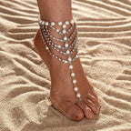 Αλυσίδα Ποδιού με Ασημένιες Πέρλες - Γυναικείο Κόσμημα Ποδιού