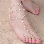 Αλυσίδα Ποδιού με Λευκά Μαργαριτάρια - Κοσμήματα Ποδιού για Γυναίκες