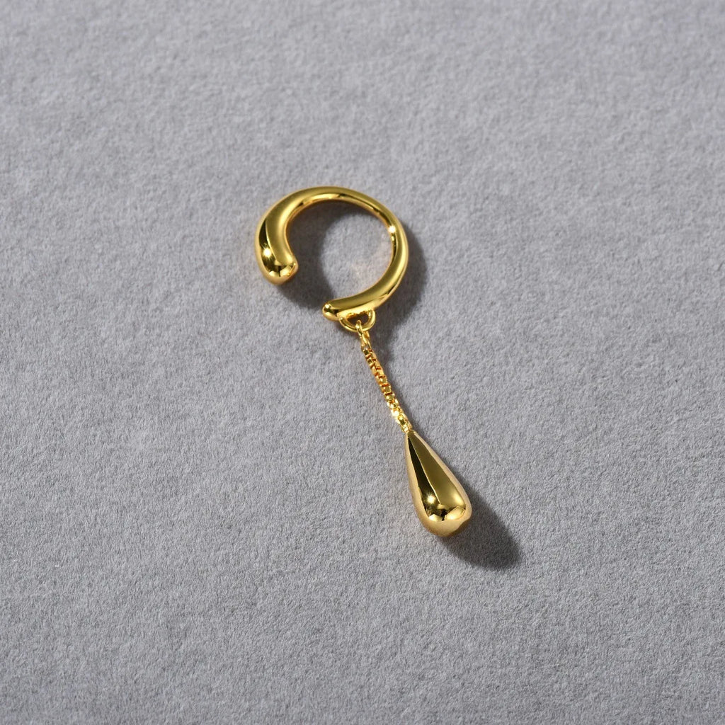 Clips d'Oreilles Créoles Fine Goutte d'Eau or
