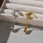 Κλιπς Αυτιών Κρεόλ Λεπτή Σταγόνα Νερού ασήμι