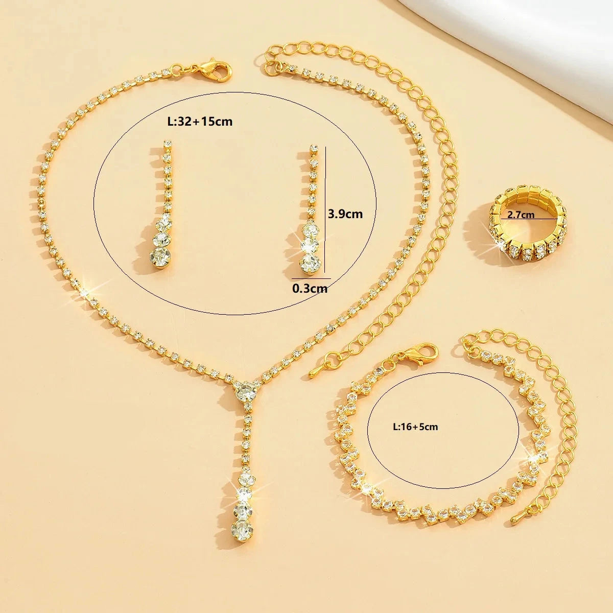 Σετ 4 Κοσμημάτων με Στρας 