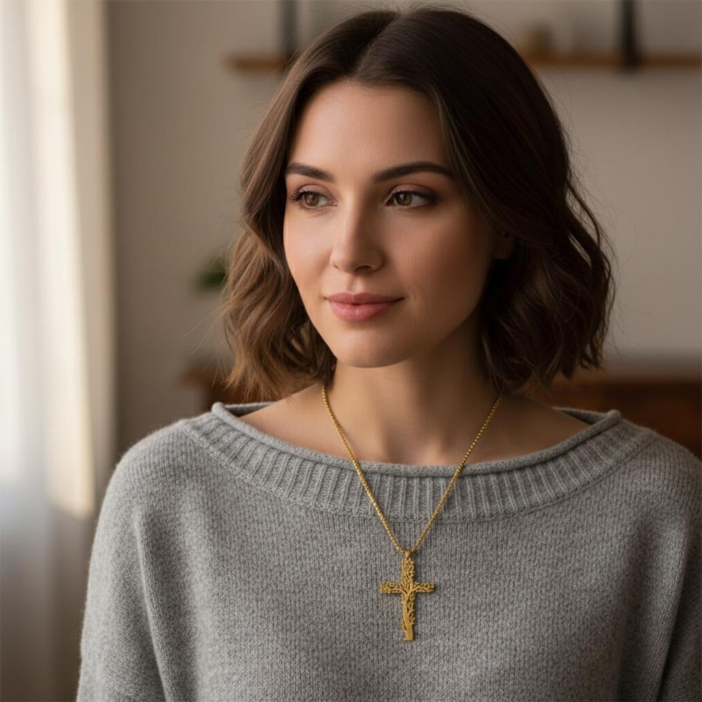 Κολιέ Δέντρο της Ζωής Μενταγιόν Σταυρός 