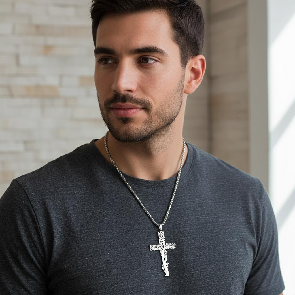 Κολιέ Δέντρο της Ζωής Μενταγιόν Σταυρός 