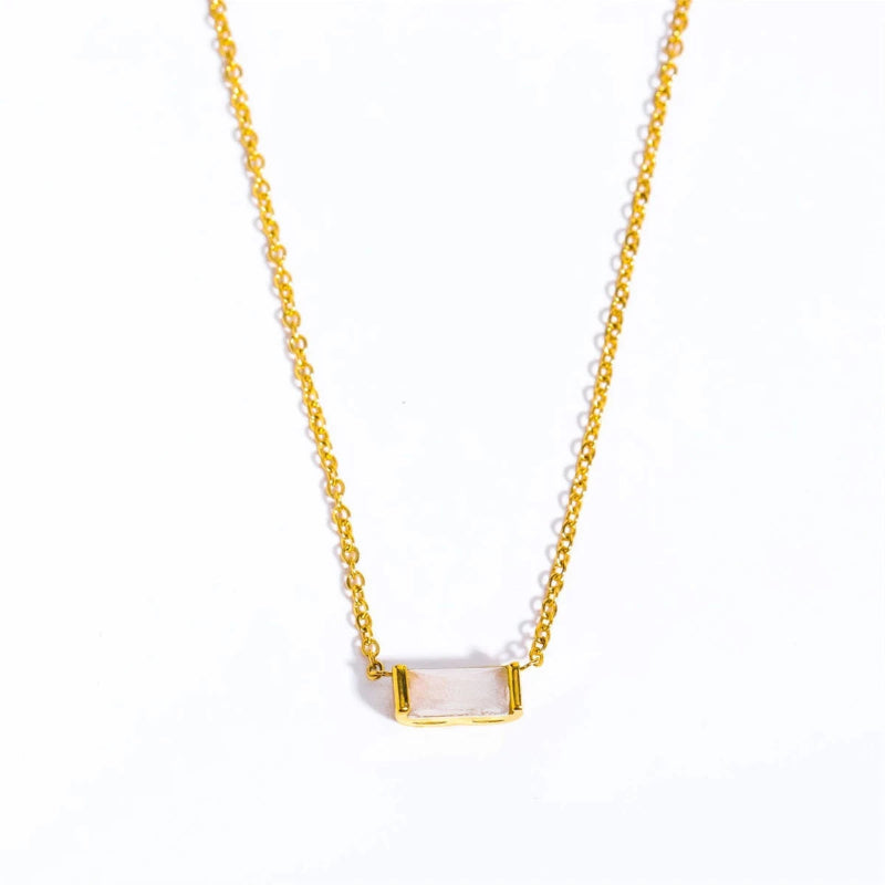 Collier avec Fin Pendentif Coloré Pierre de Naissance