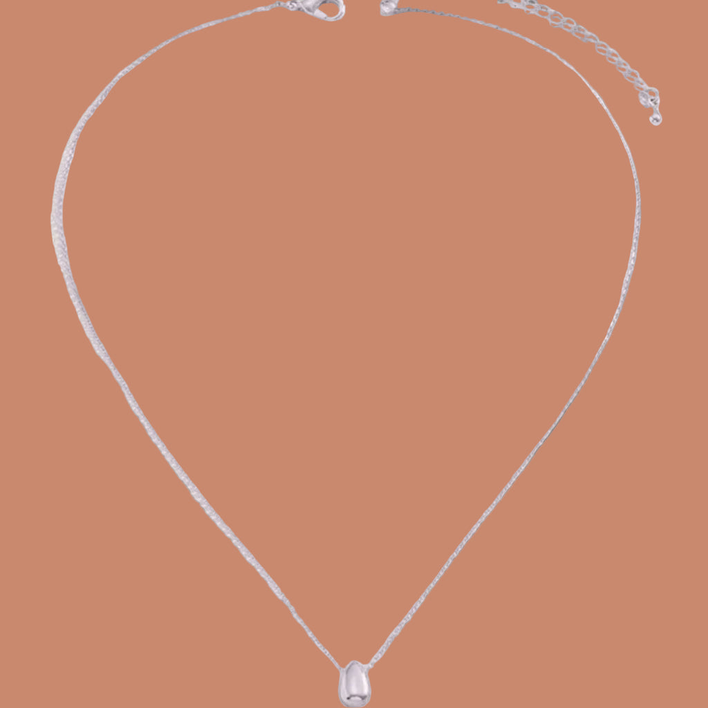 Collier avec Fin Pendentif Goutte d'Eau argent
