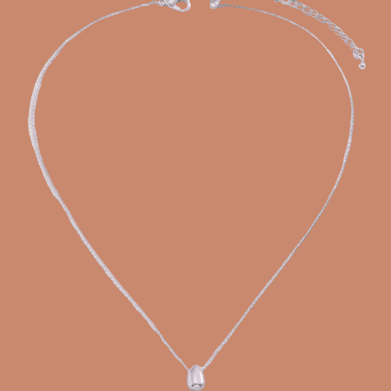 Κολιέ με Λεπτό Κρεμαστό Σταγόνα Νερού ασήμι