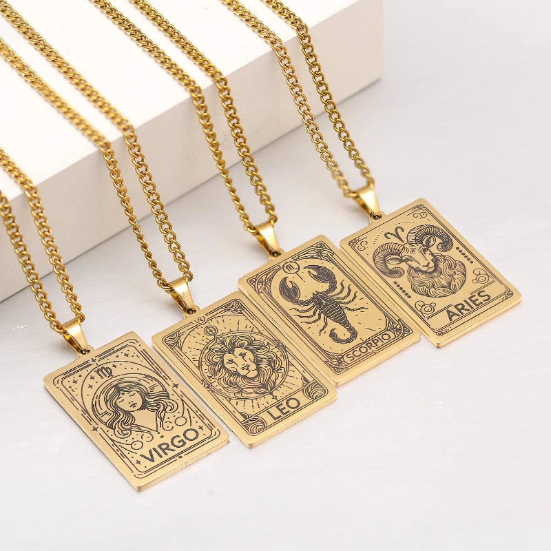 Κολιέ με όμορφο μενταγιόν με το ζώδιο του ζωδιακού κύκλου