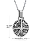 Κολιέ με μενταγιόν πυξίδα ρόδα των ανέμων για άντρες