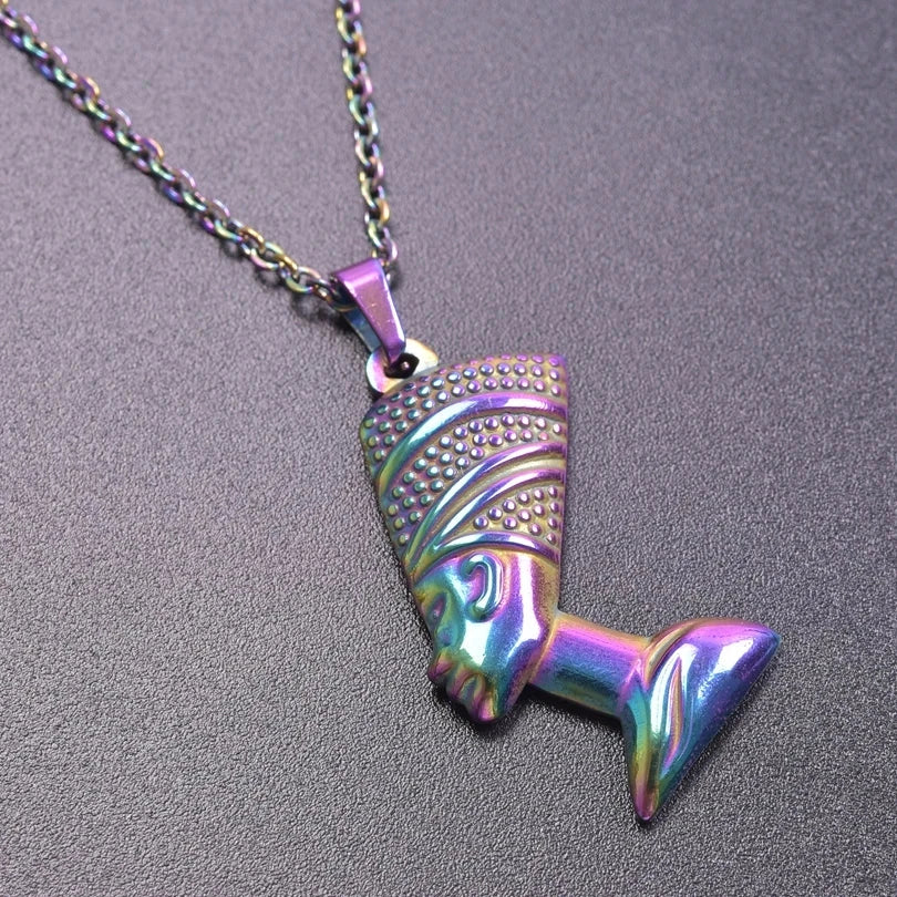 Κολιέ με μενταγιόν της Νεφερτίτης παλαιό ασήμι