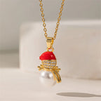 Κολιέ με μενταγιόν χιονάνθρωπος Χριστουγέννων