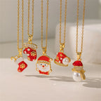 Κολιέ με μενταγιόν χιονάνθρωπος Χριστουγέννων