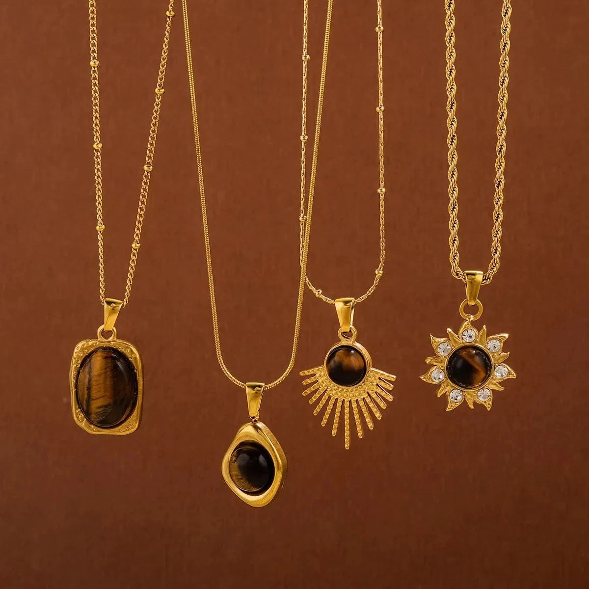 Κολιέ με μενταγιόν προστασίας Μάτι Τίγρης για γυναίκες Δ